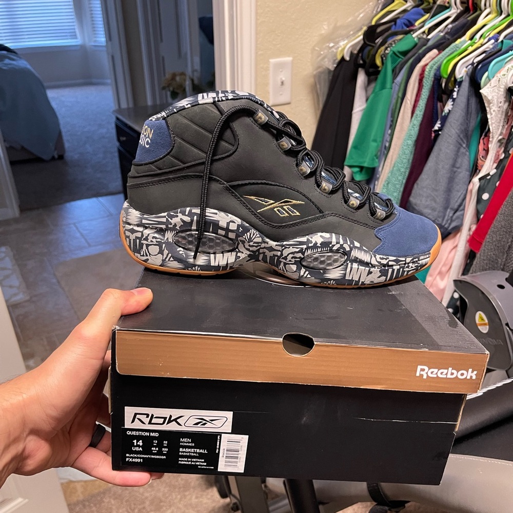 Size 14 Allen Iverson Georgetown collab shoes